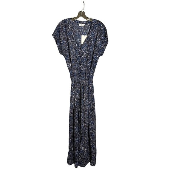 Kaffe floral Print Jumpsuit With Short Sleeves & Belted Waist Size UK 42 = US 14 - Picture 3 of 13